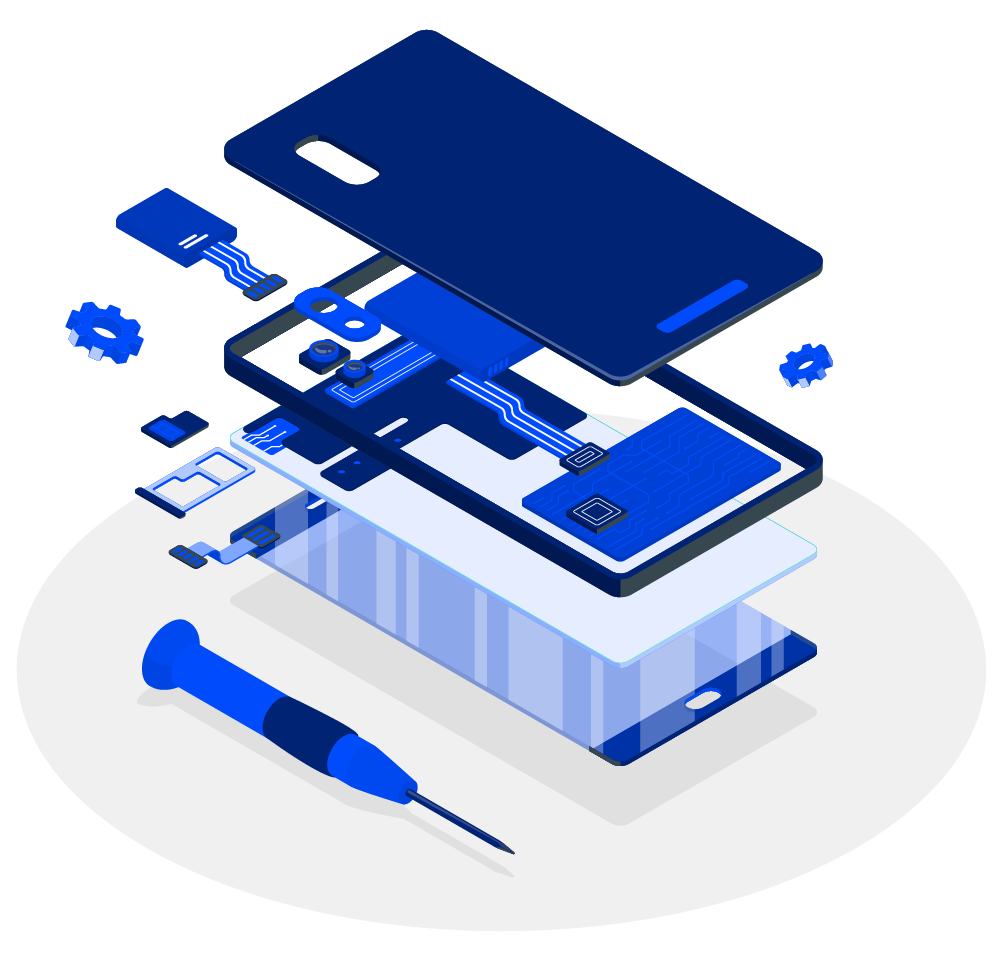 illustration of cell phone parts